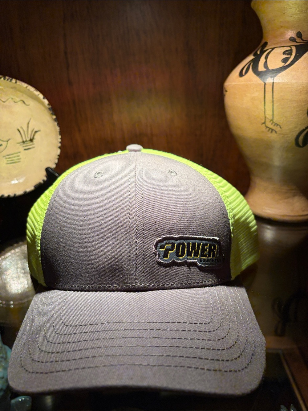 Power Equipment Gray and Neon Yellow Trucker Hat